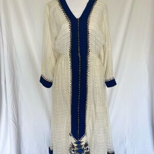 Ethiopian Eritrean Blue Embroidered Dress